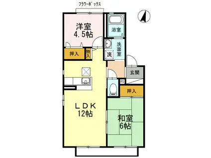 タイムⅡ(2LDK/1階)の間取り写真