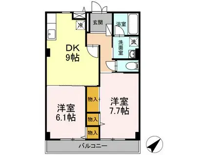 シティフォート(2DK/3階)の間取り写真