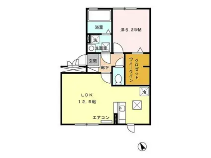 シャン ヴェール(1LDK/1階)の間取り写真