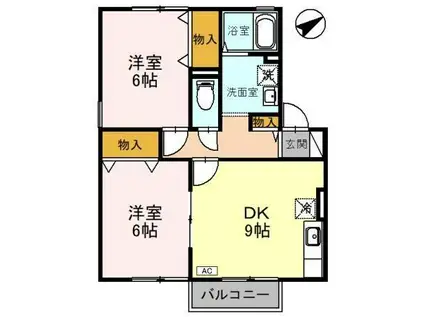 アネックス安部山(2DK/2階)の間取り写真