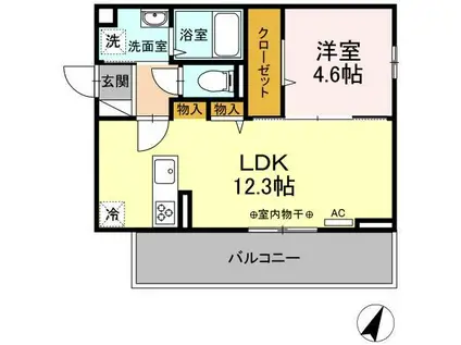 サンヒルズ(1LDK/3階)の間取り写真