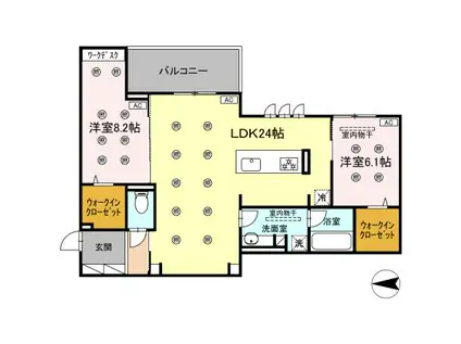 DROOM八幡駅前(2LDK/3階)の間取り写真