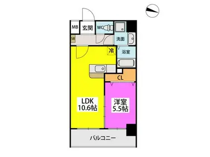 F・STAGE折尾(1LDK/7階)の間取り写真