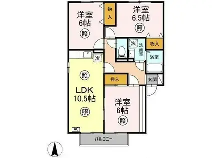 グランコンフォール(3LDK/2階)の間取り写真