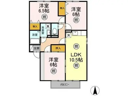 グランコンフォール(3LDK/2階)の間取り写真