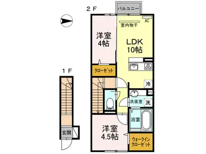 HNS D-ROOM IN 楡(2LDK/2階)の間取り写真