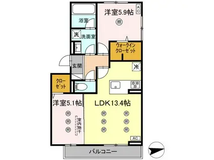 D-ROOM前田(2LDK/2階)の間取り写真