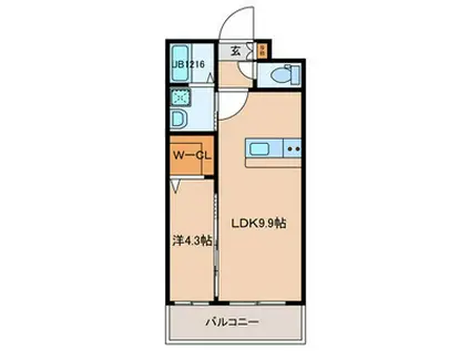 A-MENT385(1LDK/2階)の間取り写真
