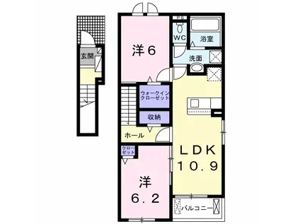 パルク向山(2LDK/2階)の間取り写真