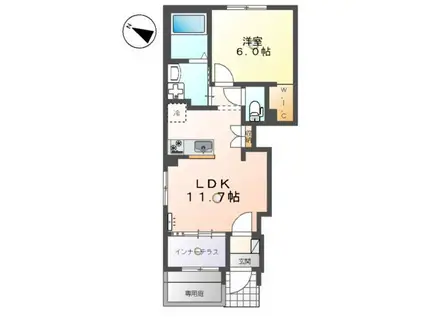 南方1丁目工事(1LDK/1階)の間取り写真