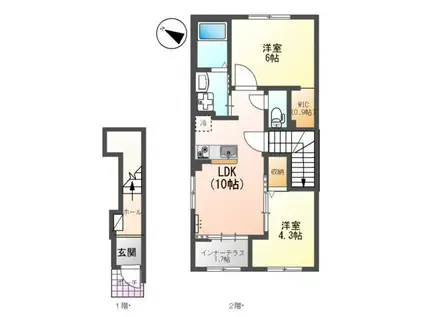 南方1丁目工事(2LDK/2階)の間取り写真