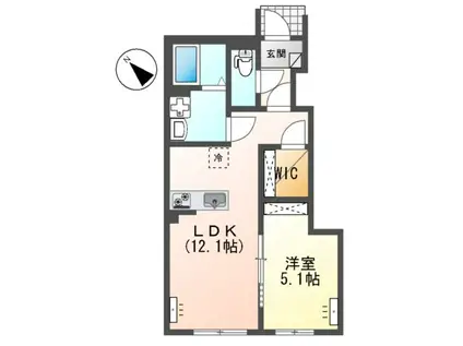 南区下石田2丁目アパート A棟(1LDK/1階)の間取り写真