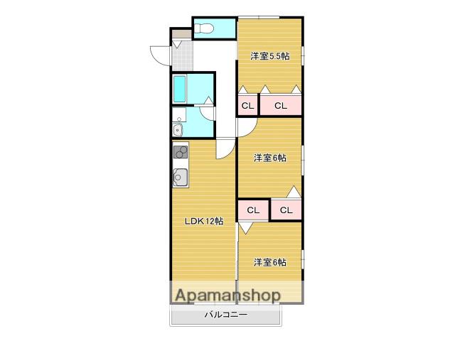 グランチェスタ鴨生田3(3LDK/2階)の間取り写真