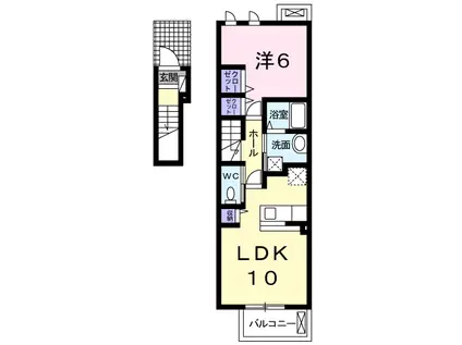 西陣ストリート(1LDK/2階)の間取り写真