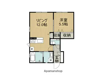 シャーメゾン ミツオ(1LDK/1階)の間取り写真