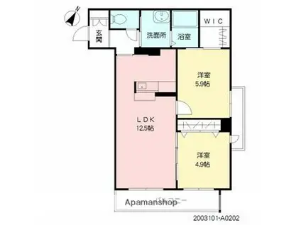 カーサ・レジオ (2LDK/2階)の間取り写真