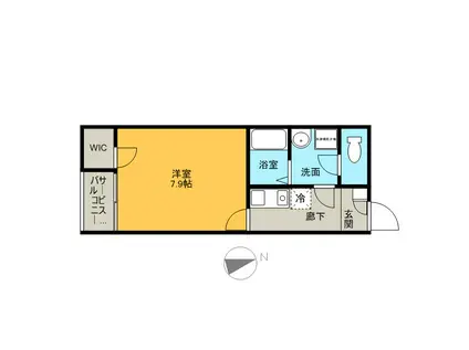 ボナール愛宕(1K/2階)の間取り写真