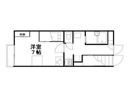 レオパレス豊(1K/1階)の間取り写真