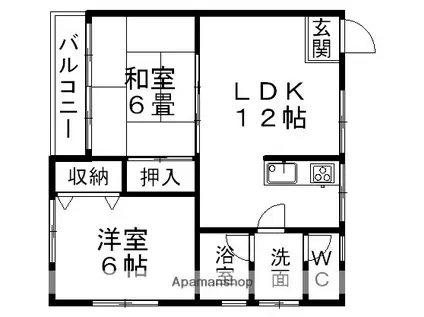 メゾン内田(2LDK/1階)の間取り写真