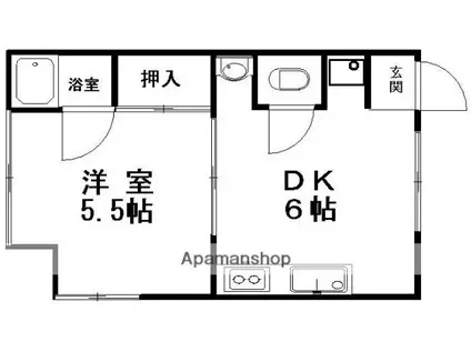 エクセルハイツ(1DK/1階)の間取り写真