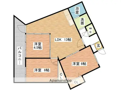 ラ・ソレイユ(3LDK/2階)の間取り写真
