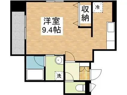 コート・さくら(ワンルーム/4階)の間取り写真