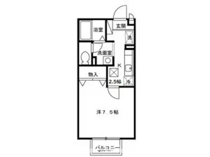 ビューコーポHARUⅢ(1K/1階)の間取り写真