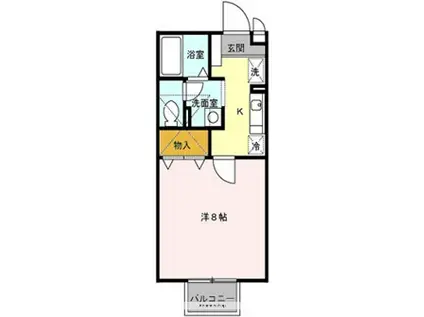 ビューコーポHARU(1K/2階)の間取り写真