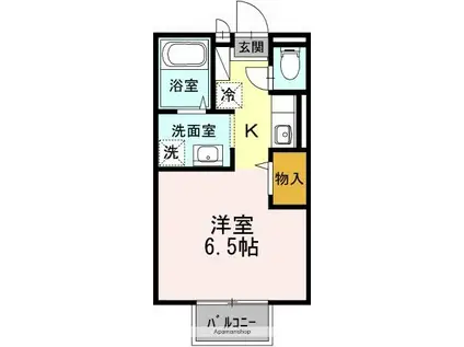 セジュールAOTA(1K/2階)の間取り写真