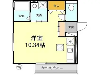 ビジュービスタⅣ(ワンルーム/1階)の間取り写真