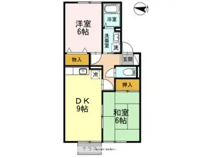 セジュール城戸(2DK/1階)の間取り写真