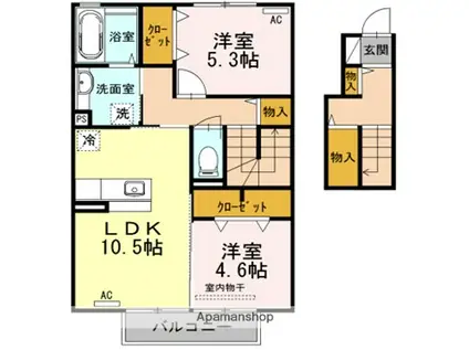 グラン大樹(2LDK/2階)の間取り写真