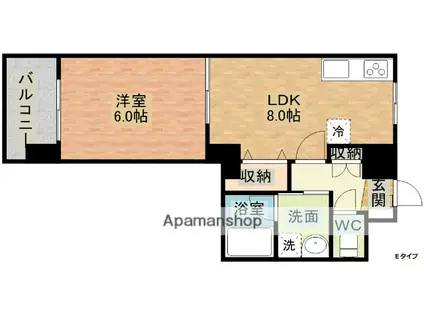 グランアズール浦上(1LDK/7階)の間取り写真