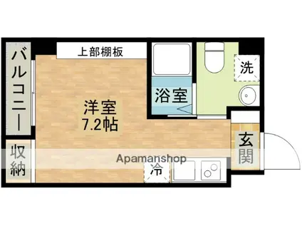 TWO LIVING(ワンルーム/3階)の間取り写真