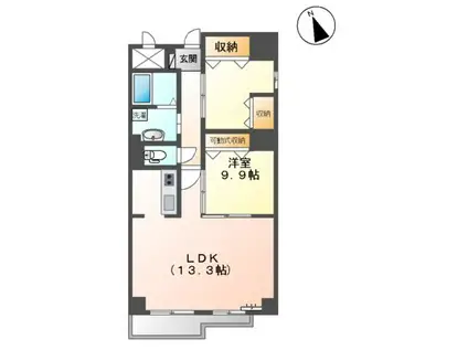 アーバンフォレストT(1LDK/6階)の間取り写真