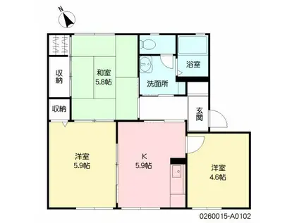 ラヴニーナ(3K/1階)の間取り写真