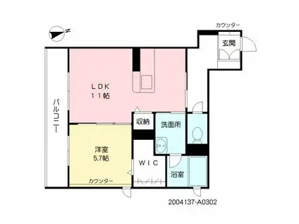 シャーメゾン フォルジュロン(1LDK/3階)の間取り写真