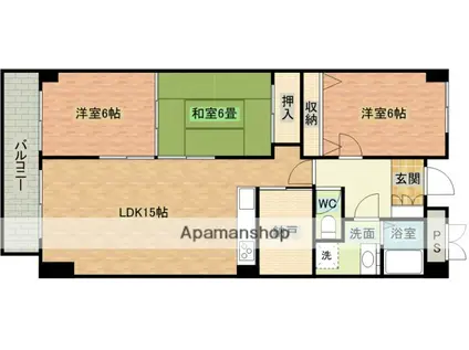 スカイハイツ西町A棟(3SLDK/6階)の間取り写真