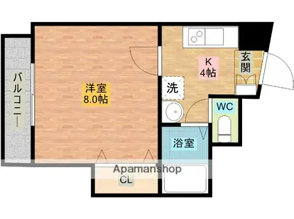 ロゼハウス(1K/3階)の間取り写真