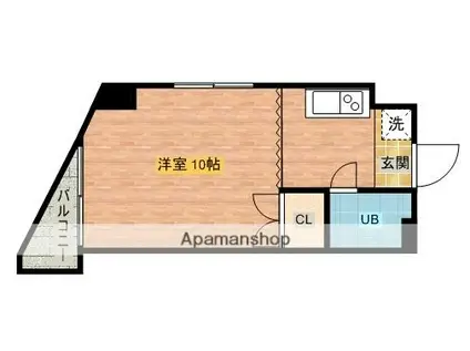 フラットワン(ワンルーム/4階)の間取り写真