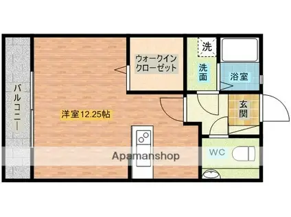 TOWAMI2(ワンルーム/1階)の間取り写真