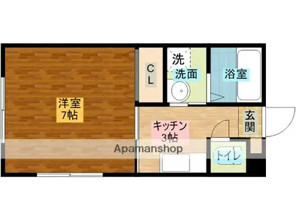 ハイツ丸山(1K/1階)の間取り写真