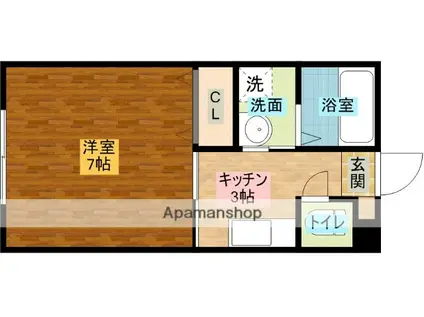 ハイツ丸山(1K/2階)の間取り写真