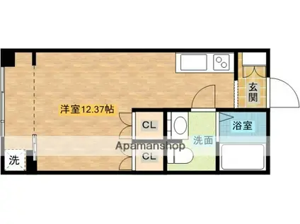 セレス・コート(ワンルーム/2階)の間取り写真