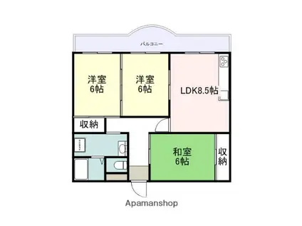 リライフ上相浦(3DK/3階)の間取り写真