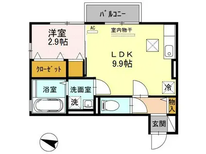 セントアルカシオン(1LDK/1階)の間取り写真