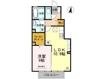 リッチロータス壱番館(1LDK/1階)の間取り写真