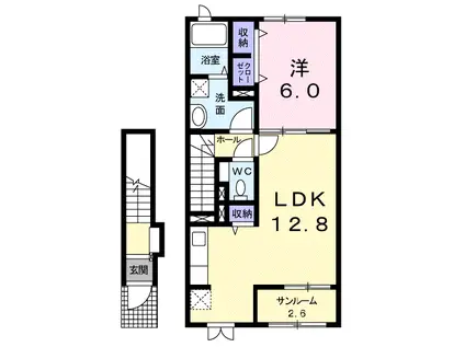 AMATUKI(1LDK/2階)の間取り写真