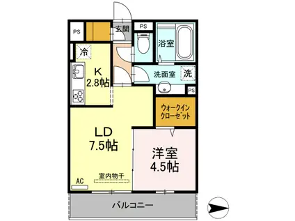 ロータスM(1LDK/3階)の間取り写真