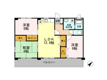 メゾンド篠崎(3LDK/3階)の間取り写真